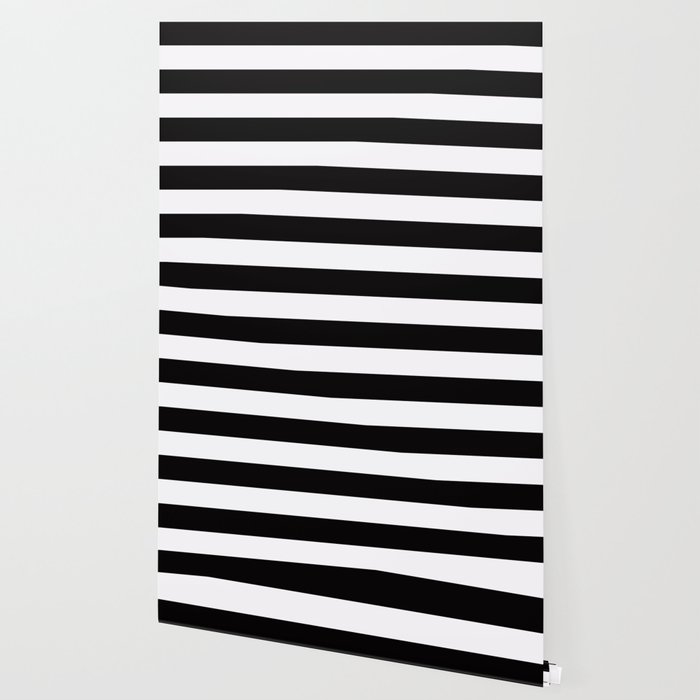 Black White Horizontal Think Stripes Wallpaper By Nlmiller07art