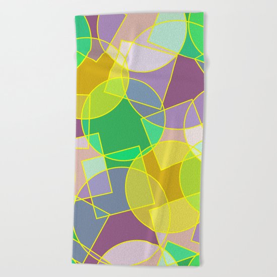 Colorful abstract geometric pattern Beach Towel