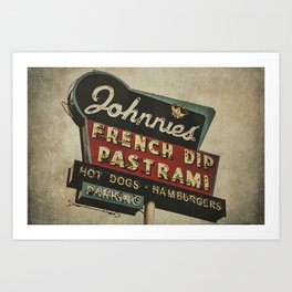 Johnnie's French Dip Pastrami Vintage/Retro Neon Sign Art Print