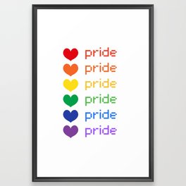 Pride Rainbow Hearts Framed Art Print