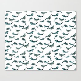 Dolphins, whales  Canvas Print