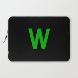 LETTER w (GREEN-BLACK) Laptop Sleeve