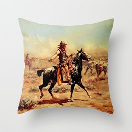 “In the Alkali” by Charles M Russell Throw Pillow