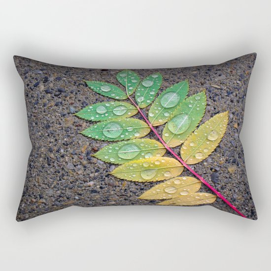 Raindrop Leaf Rectangular Pillow