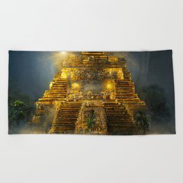 Ancient Mayan Temple Beach Towel
