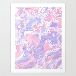 Pink and Purple Alcohol Ink Art Art Print