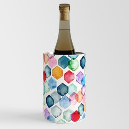 Watercolour Rainbow Hexagons Wine Chiller
