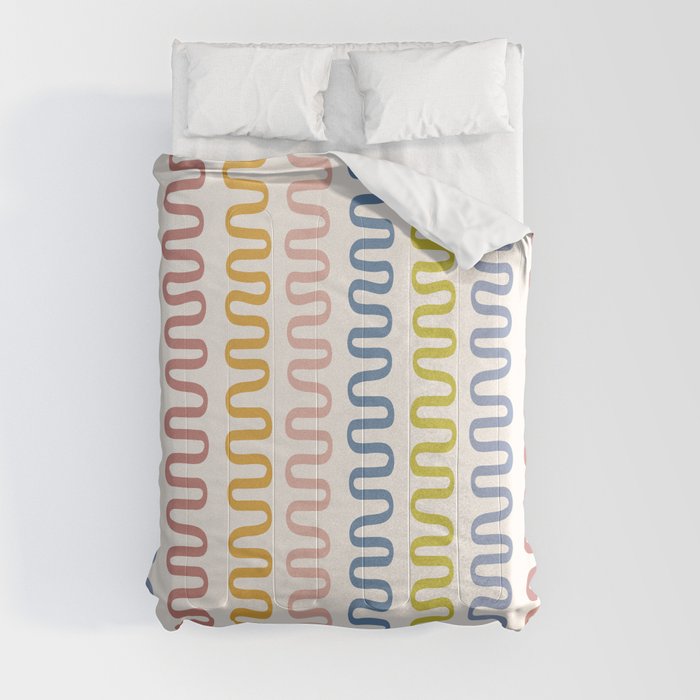 Abstract Shapes 234 in Summer Rainbow Inspiration (Snake Pattern Abstraction) Comforter