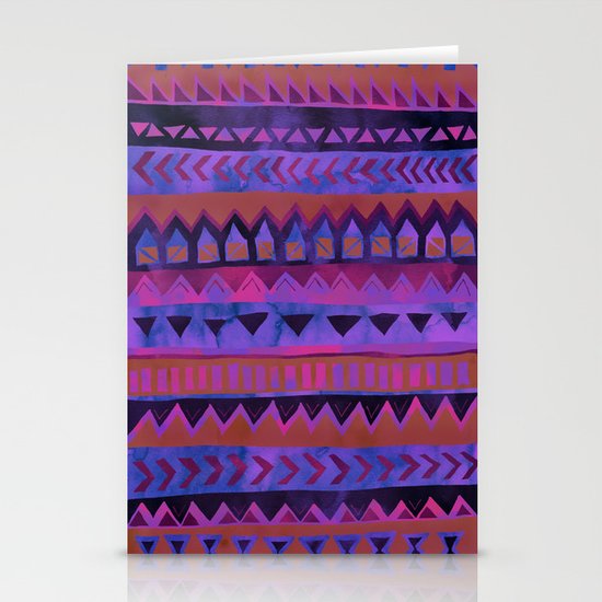 PATTERN {Tribal Stripe- Purple} Stationery Cards