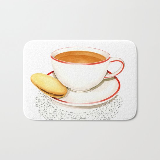 Cup of Tea and a biscuit Bath Mat