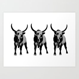 Bulls op art Art Print