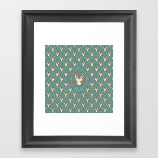 Oh Deer (white) Framed Art Print