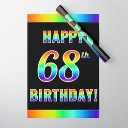 [ Thumbnail: Fun, Colorful, Rainbow Spectrum “HAPPY 68th BIRTHDAY!” Wrapping Paper ]
