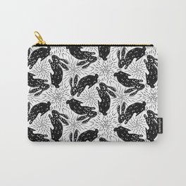 All Eyes on Me - Creepy Bunny - Black and White - Starburst  Carry-All Pouch | Surreal, Hare, Trippy, Supernatural, Rabbit, Drawing, Curated, Manyeyes, Animal, Forest 