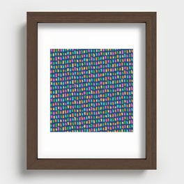 Retro Colorful Dashes Pattern Recessed Framed Print