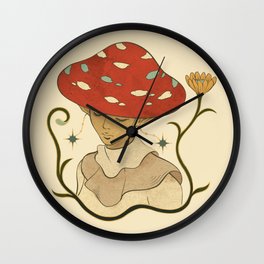 Vintage Fairytale Mushroom Nymph Wall Clock
