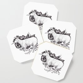 Sheep in leaves Coaster