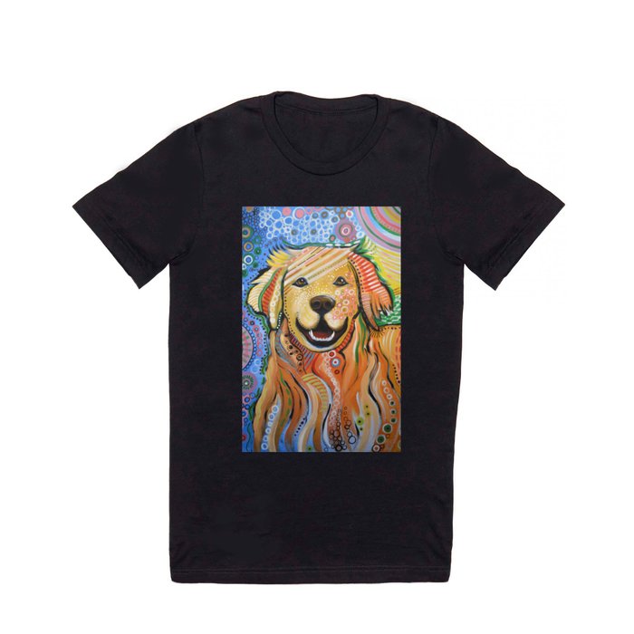 Max ... Abstract dog art, Golden Retriever, Original animal painting T Shirt