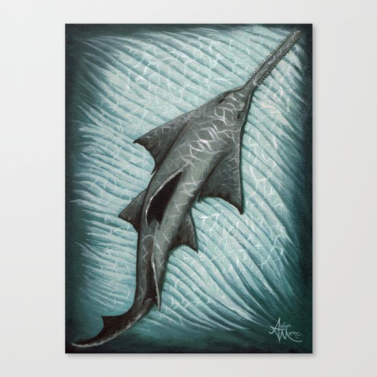 "Sawfish" by Amber Marine ~ Acrylic Painting, (c) 2015 Canvas Print