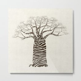 Zebra Tree Metal Print
