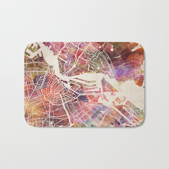 Amsterdam map Bath Mat