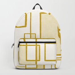 Piet Composition in Pale Mustard Gold  - Mid-Century Modern Minimalist Geometric Abstract Pattern Backpack
