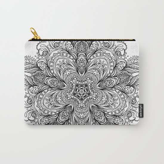 B&W Indian Mandala Carry-All Pouch