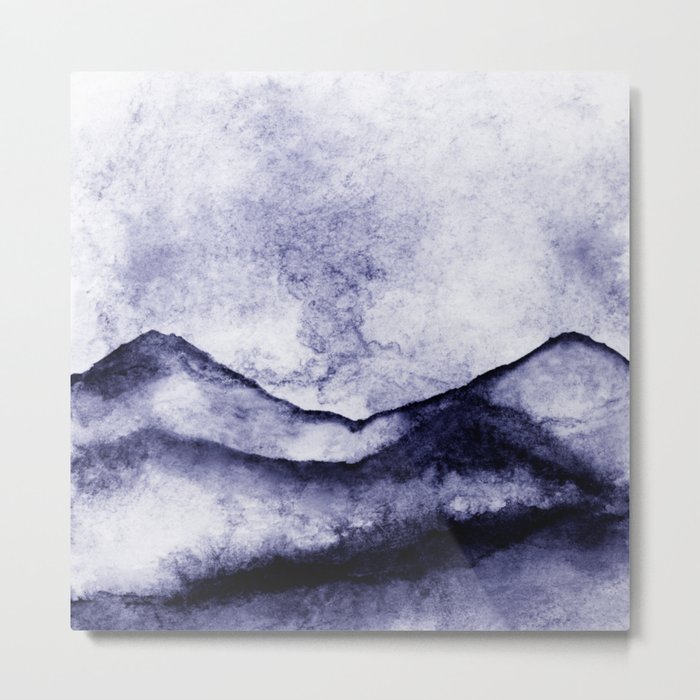 Purple Serene Mountains Metal Print