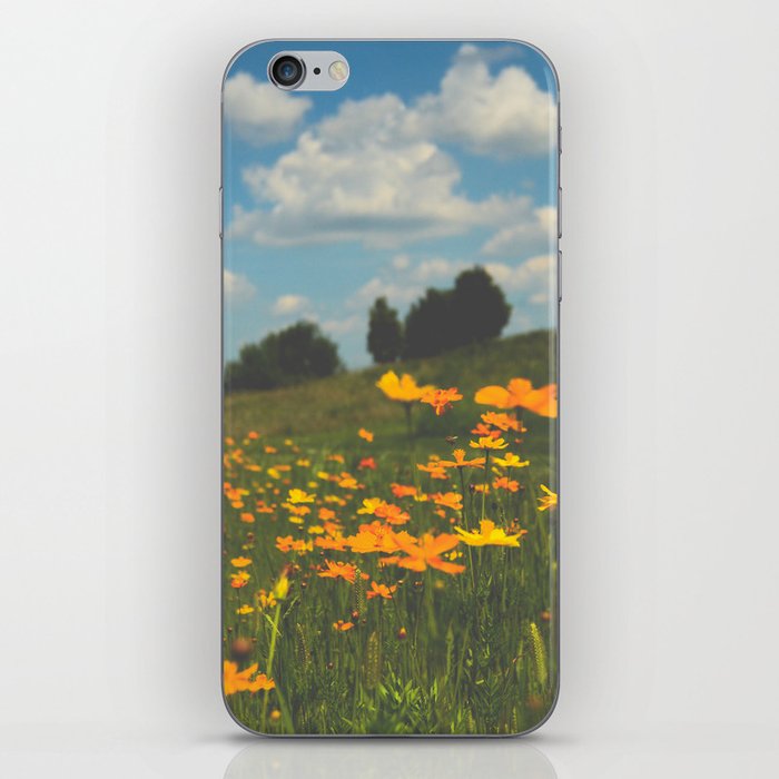 Dreaming in a Summer Field - boho nature wildflower photograph iPhone Skin