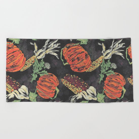 pumpkin patch nite Beach Towel