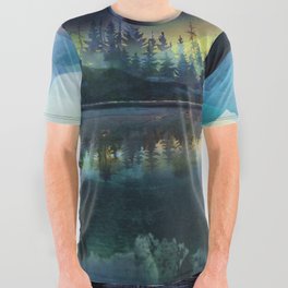 Mountain Lake Under Sunrise All Over Graphic Tee