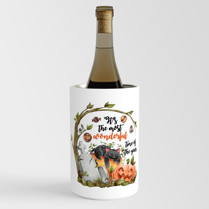Halloween time quote decoration design Wine Chiller