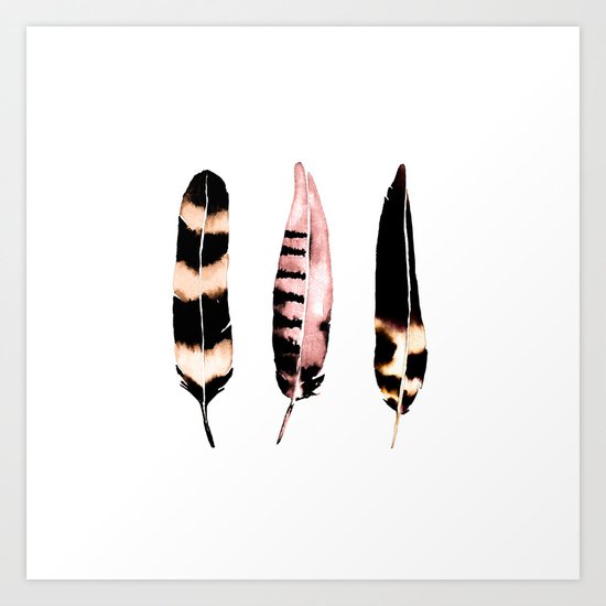 Feathers of Rose Gold Art Print