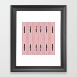 Pink Fish Japanese Style Art Deco Pattern Framed Art Print