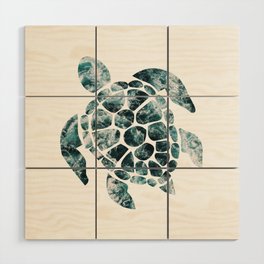 Sea Turtle - Turquoise Ocean Waves Wood Wall Art