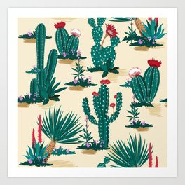 Desert Cactus Garden II Art Print