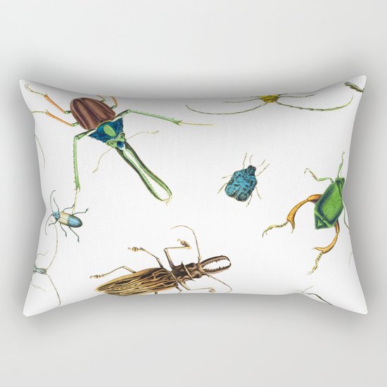 Bug Life - Beetles - Bugs - Insects - Colorful - Insect Pattern Rectangular Pillow