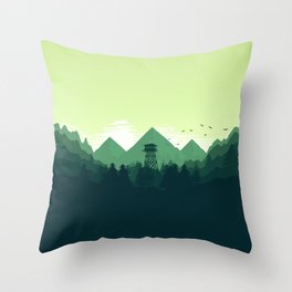 Emerald Mountains And Forest Vista Throw Pillow