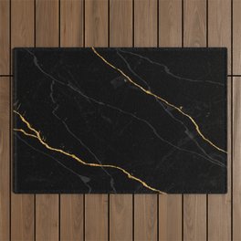 Black Marble with Gold (ix 2021) Outdoor Rug