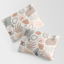 Organic abstract nature art shapes collection Pillow Sham