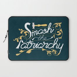 Smash the Patriarchy Feminist Art Nouveau Calligraphy Illustration Laptop Sleeve