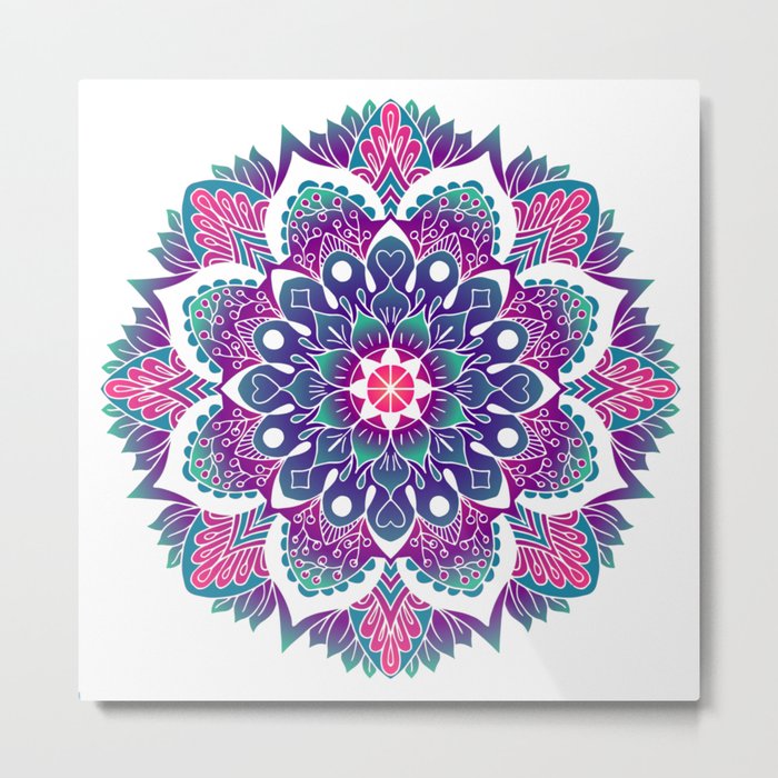 Colorful Mandala Decorative Metal Print