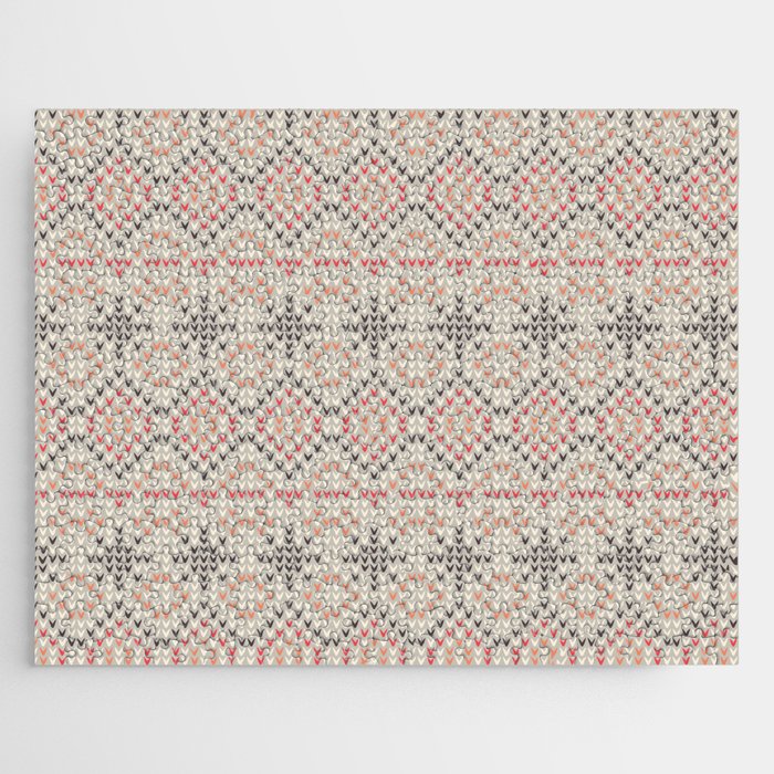 Christmas Pattern Knitted Stitch Snowflake Diamond Jigsaw Puzzle