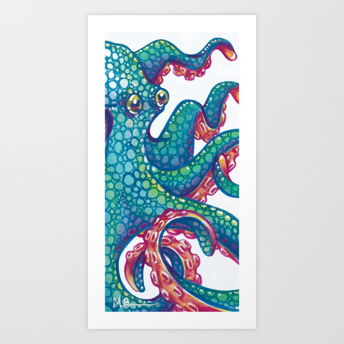 Octopus Painting Spot Art Print By Schuylark Society6