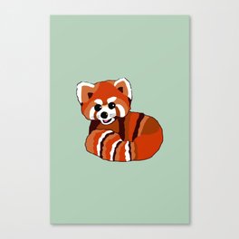 Red panda on mint Canvas Print