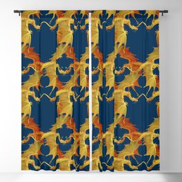 Red and golden dragons Blackout Curtain