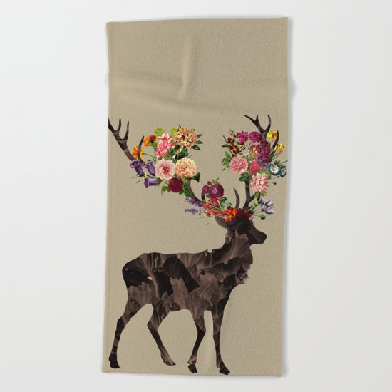 Spring Itself Deer Flower Floral Tshirt Floral Print Gift Beach Towel