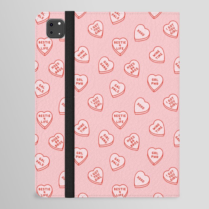 Cute Galentines Valentines Best Friend Love Heart Candy Print  iPad Folio Case