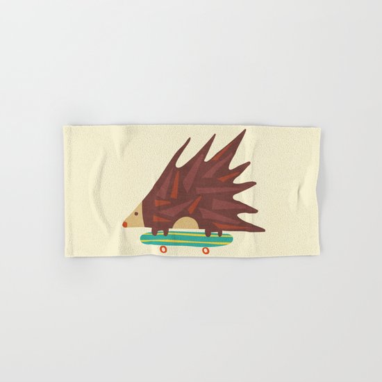 Hedgehog in hair raising speed Hand & Bath Towel