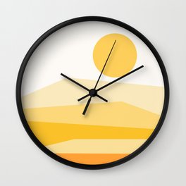 Abstract Landscape 09 Yellow Wall Clock